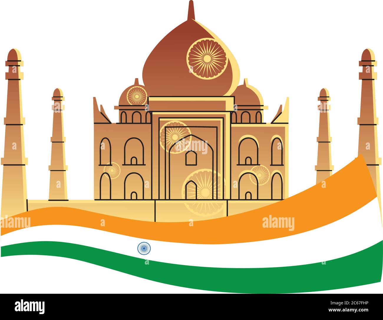 famous temples and monuments of india vector illustration design Stock Vector