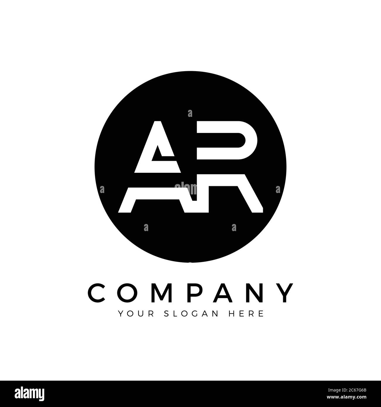 AR Logo Design Business Typography Vector Template. Creative Linked Letter AR Logo Template. AR Font Type Logo Stock Vector