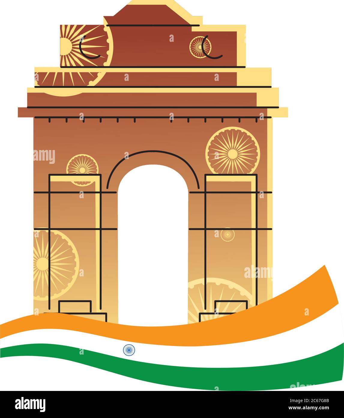 famous temples and monuments of india vector illustration design Stock Vector
