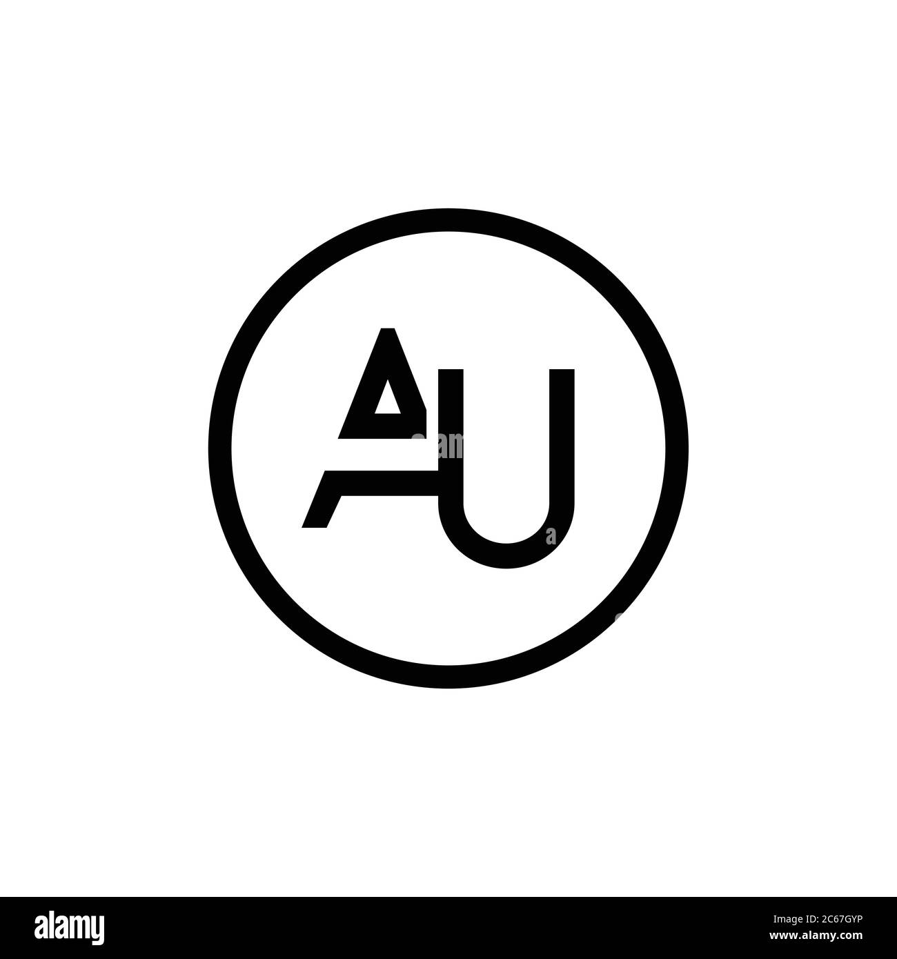 AU Logo Design Business Typography Vector Template. Creative Linked ...