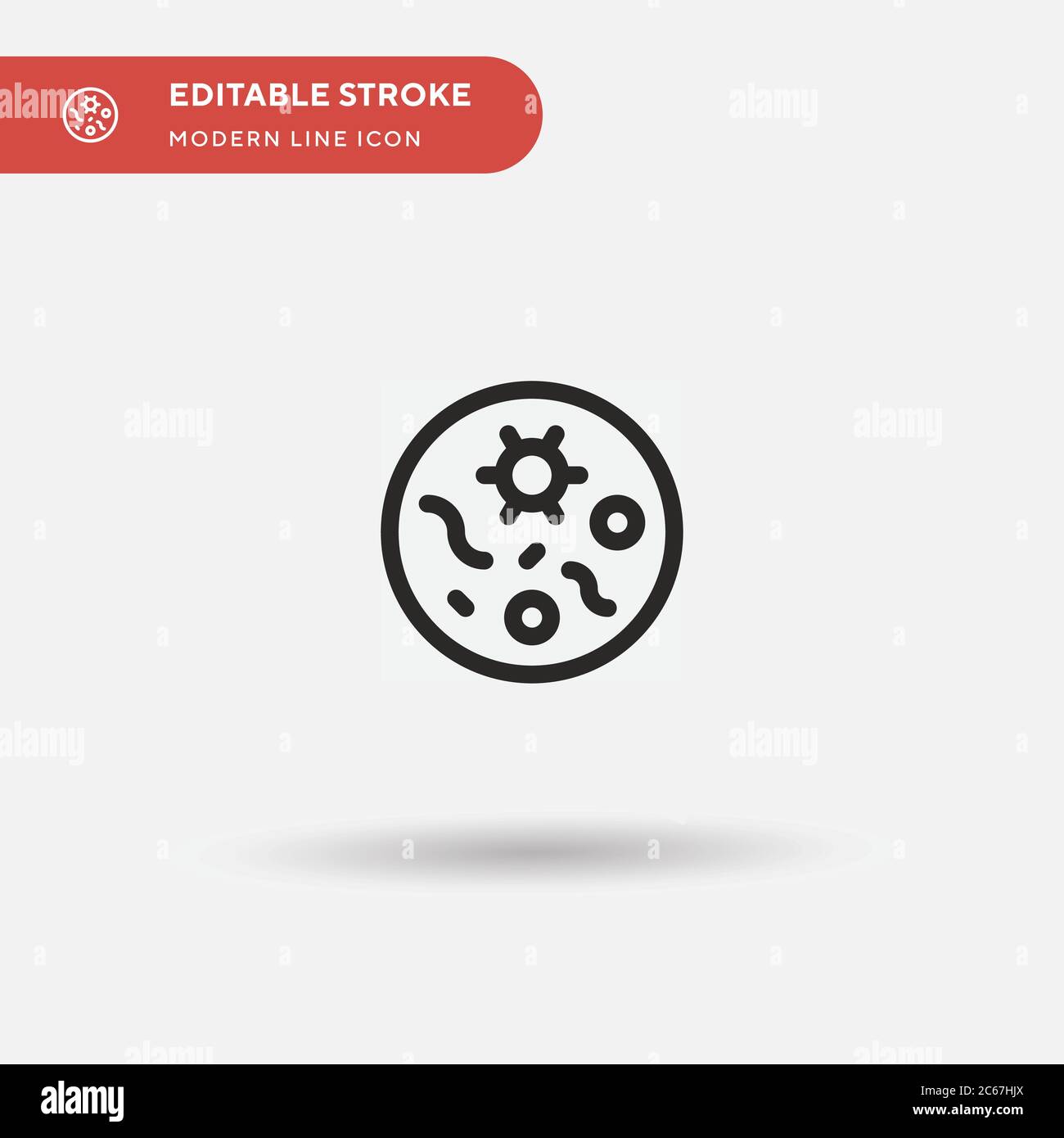 Petri Dish Simple vector icon. Illustration symbol design template for web mobile UI element. Perfect color modern pictogram on editable stroke. Petri Dish icons for your business project Stock Vector