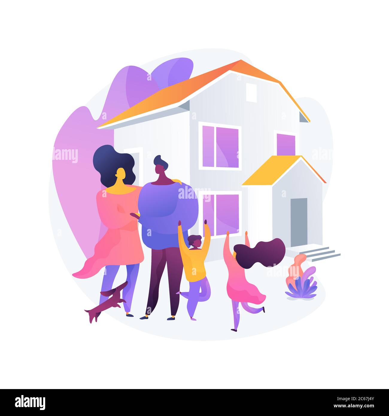 Family house abstract concept vector illustration. Stock Vector
