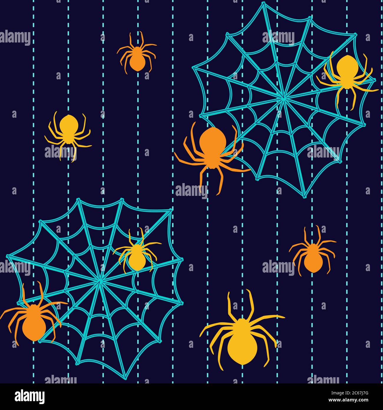 Halloween seamless background with spiders and web Stock Vector Image ...