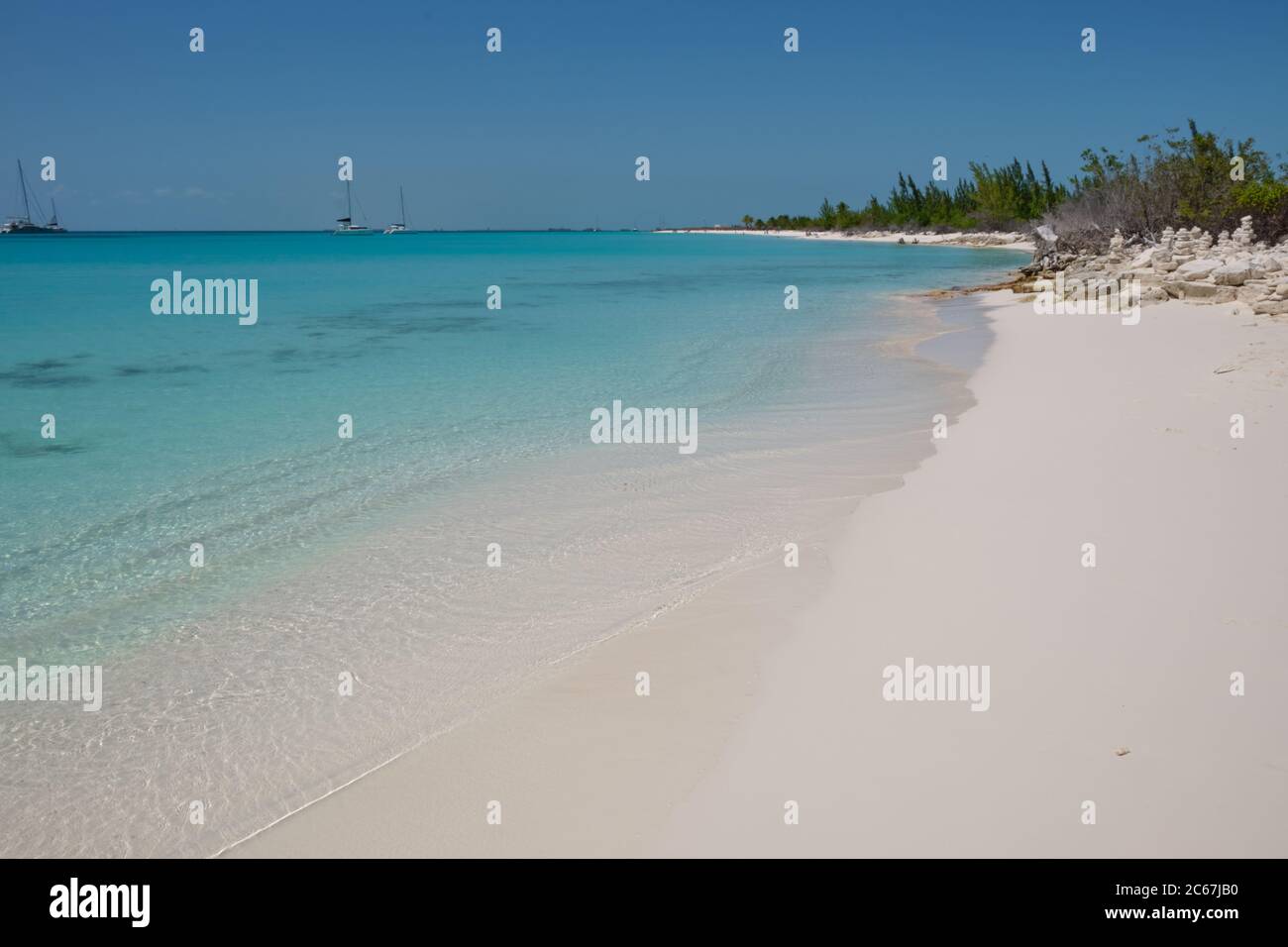 Caribbean beach. Cuba. Cayo largo. Empty beach. Stock Photo