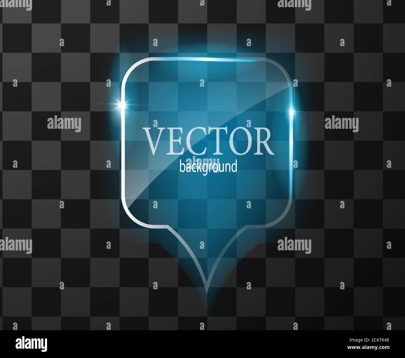 Glass vector button plane. Easy editable background Stock Vector