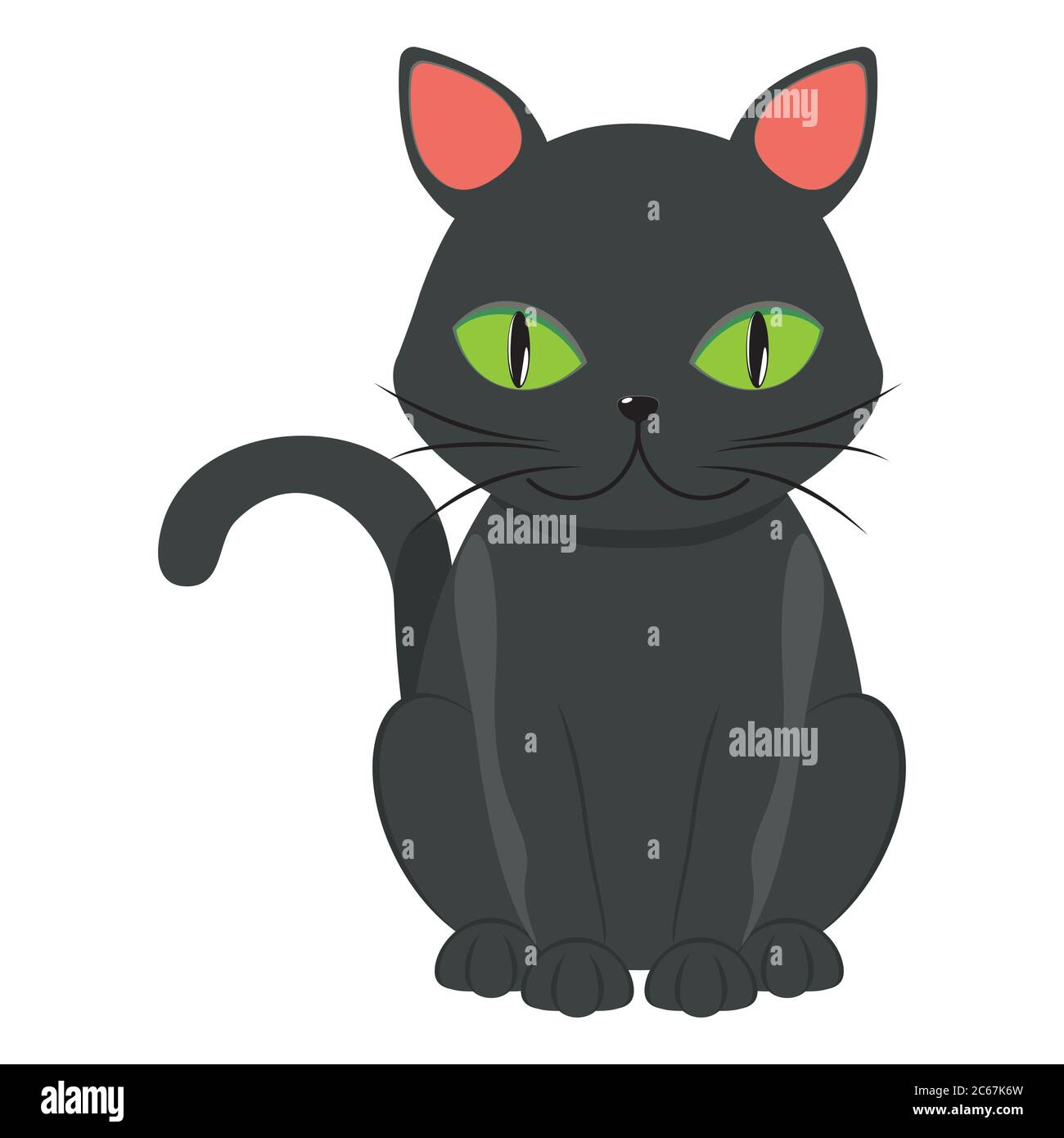 Black kitten in vector 3d realistic Isolated on white background Fluffy  cat character Symbol Halloween Stock Vector Image  Art  Alamy