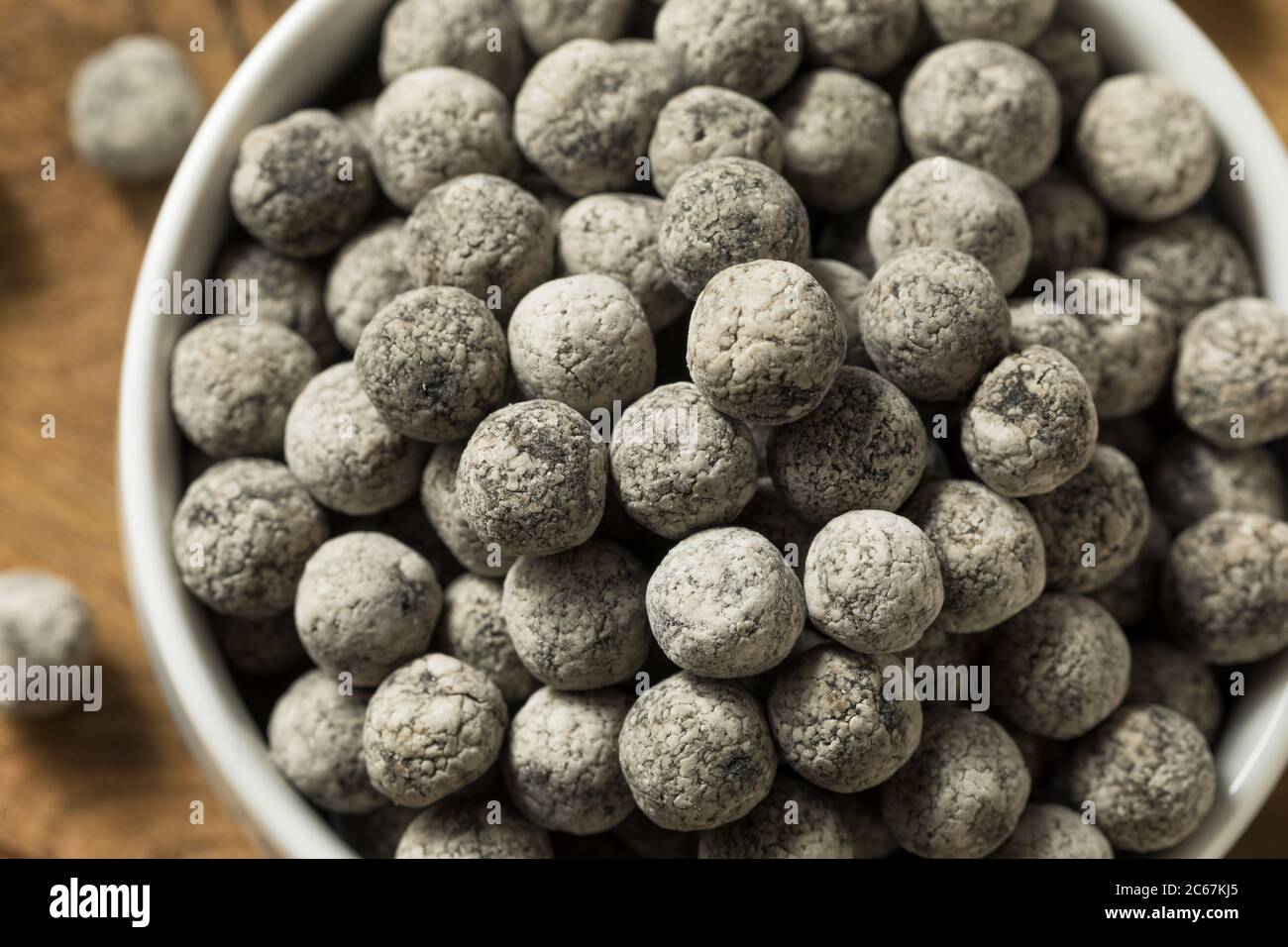 Raw Dry Organic Tapioca Pearl Balls in a Bowl Stock Photo