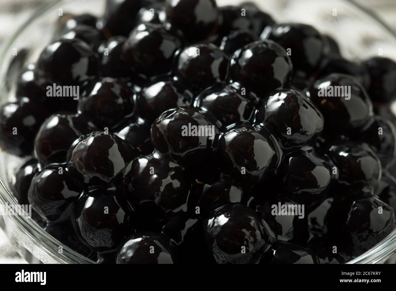 Raw Cooked Organic Tapioca Pearl Balls in a Bowl Stock Photo - Alamy