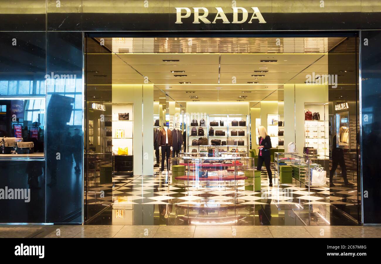 Prada store in London Heathrow Airport Stock Photo