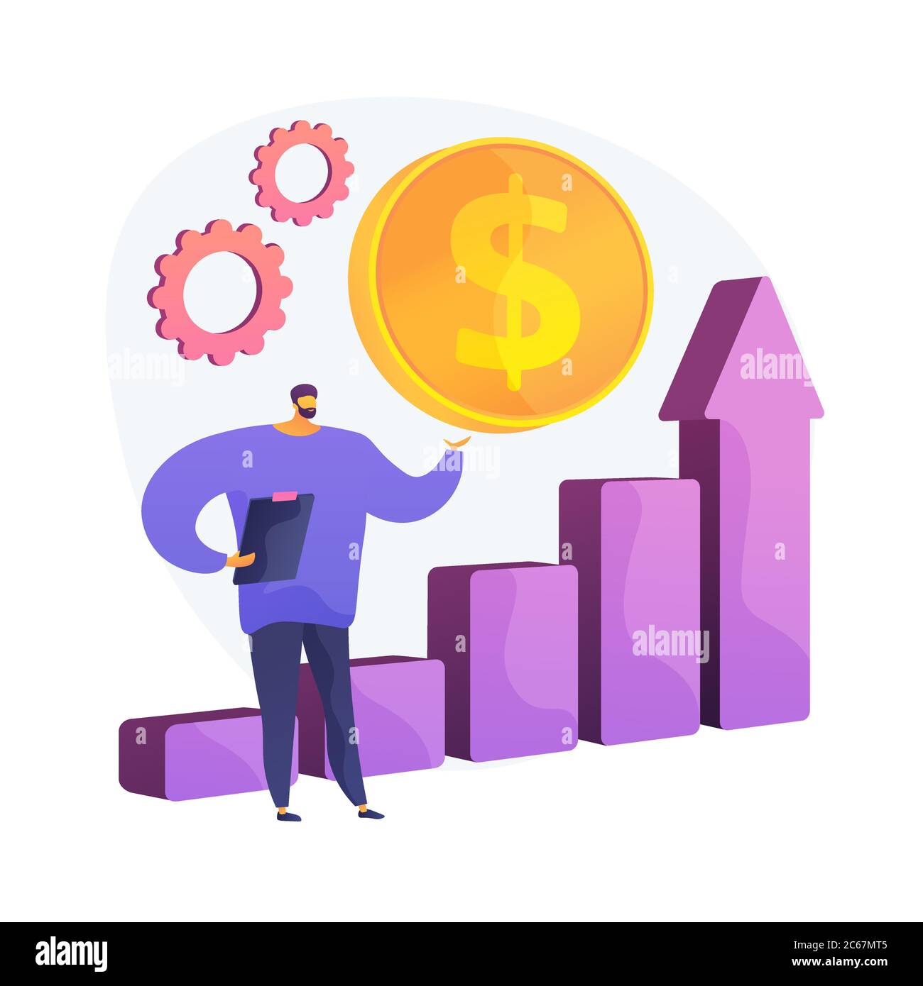 Income increasing vector concept metaphor Stock Vector