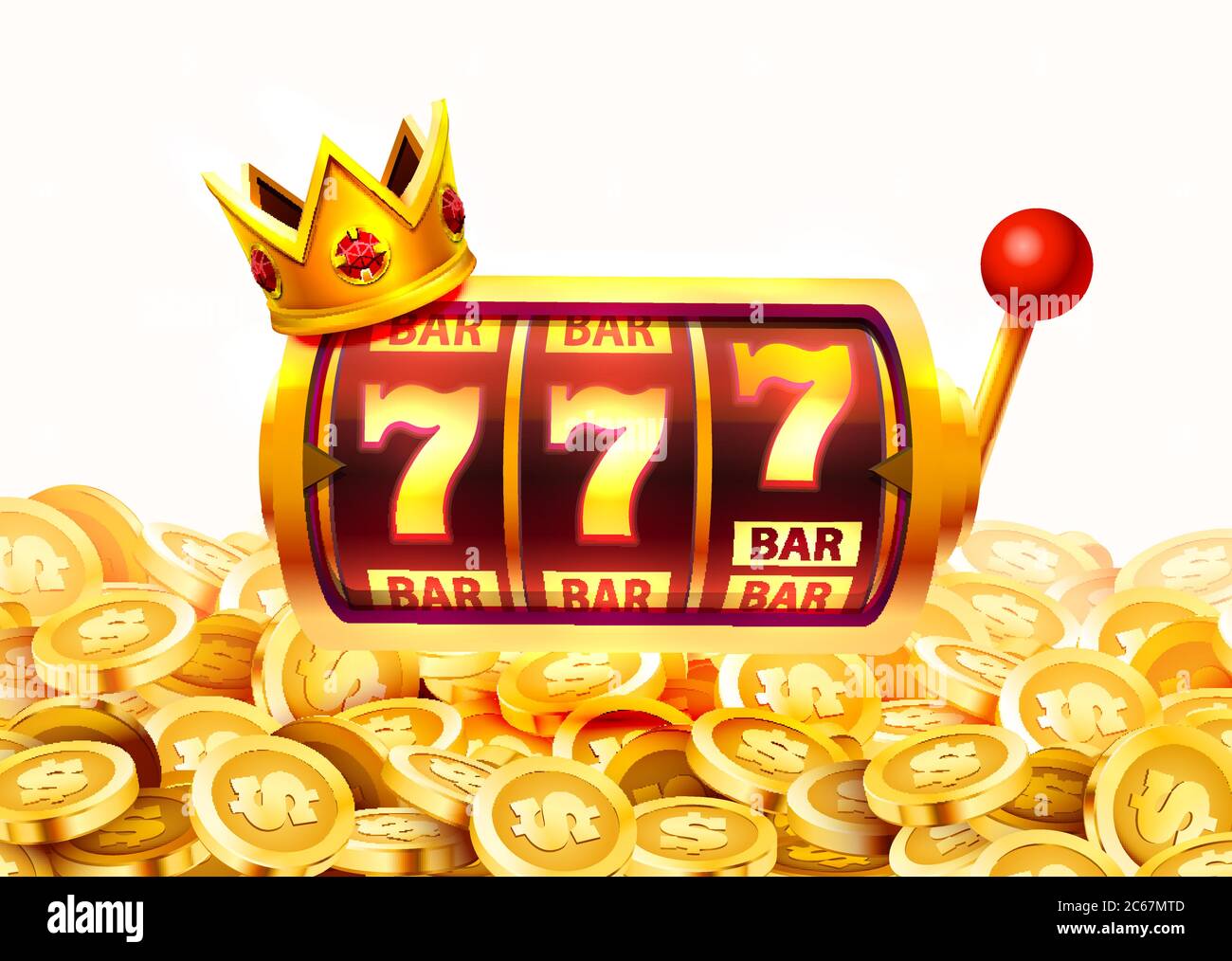 Slots 777 banner, golden coins jackpot, Casino 3d cover, slot machines and roulette with cards. Vector illustration Stock Vector