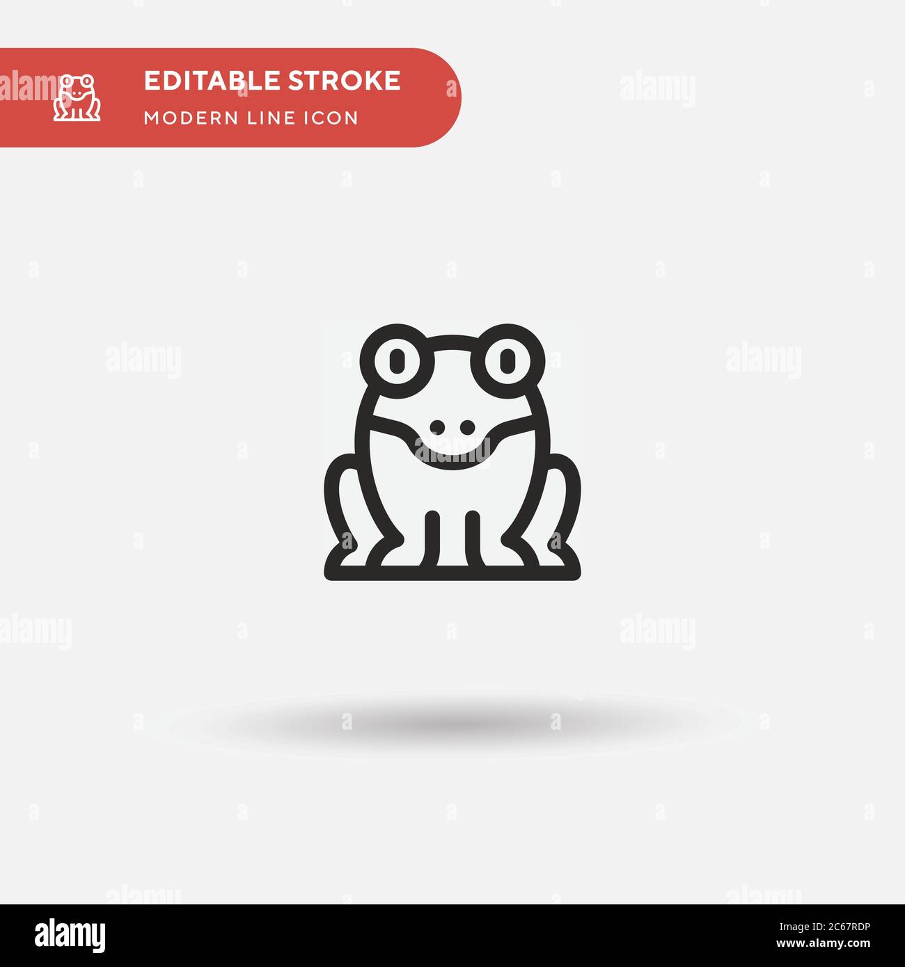 Bullfrog Simple vector icon. Illustration symbol design template for web mobile UI element. Perfect color modern pictogram on editable stroke. Bullfrog icons for your business project Stock Vector