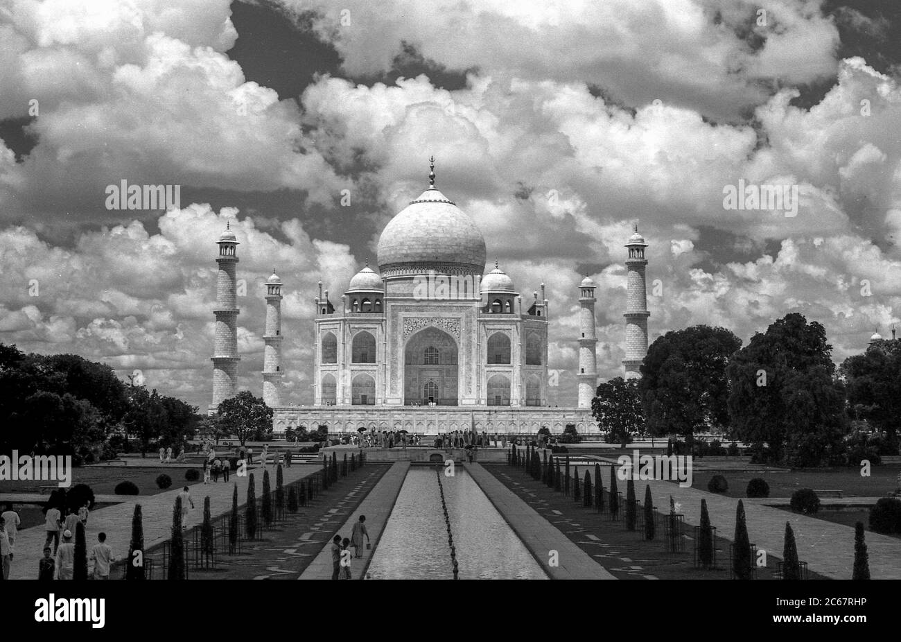 Monsoon skies over the Taj Mahal, Agra, India,  August 1968. Stock Photo