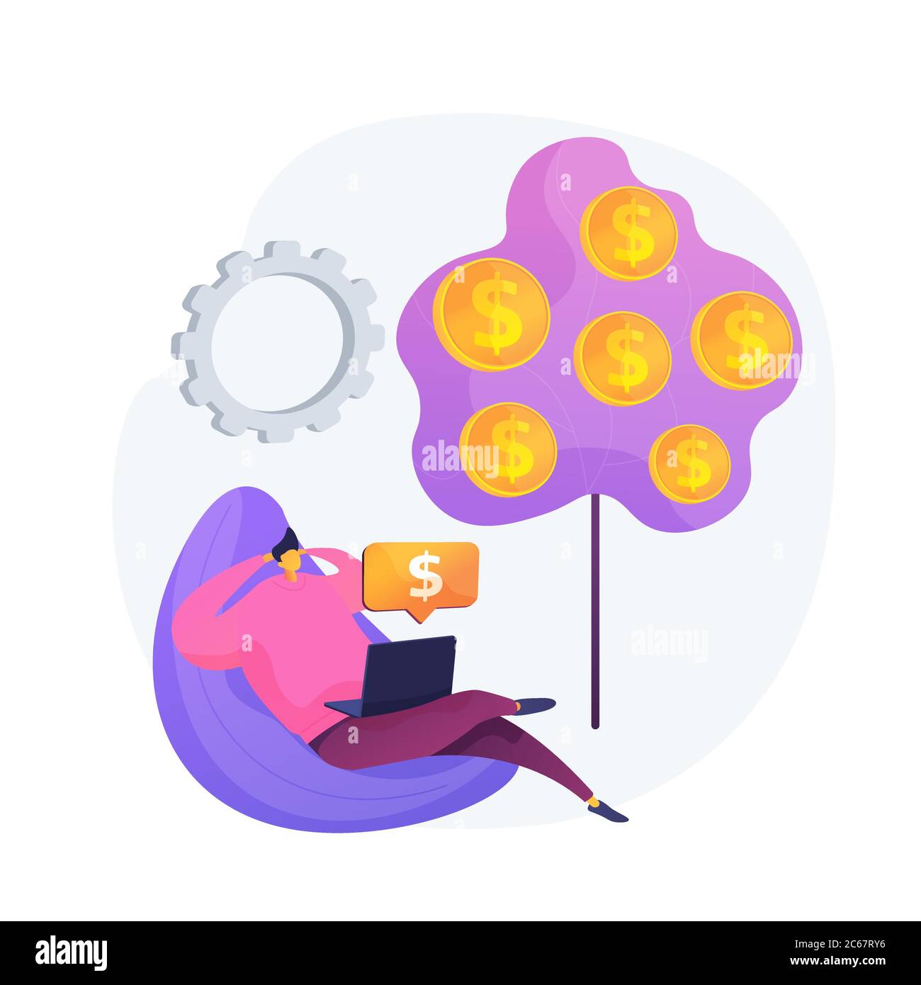 Laptop passive income icon Stock Vector Images - Alamy