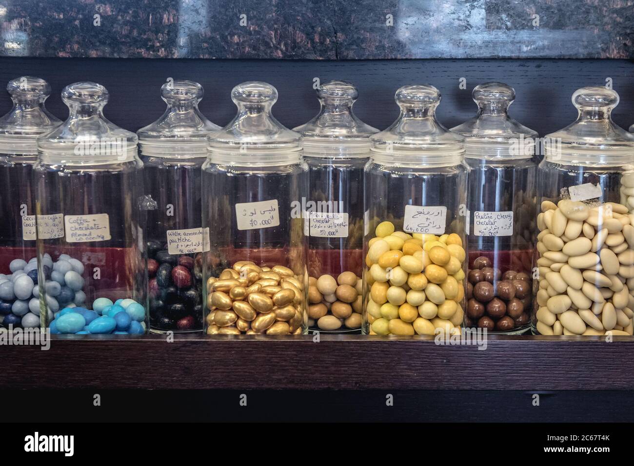 Candies in L'abeille D'or patisserie in Zouq Mosbeh town, Lebanon Stock