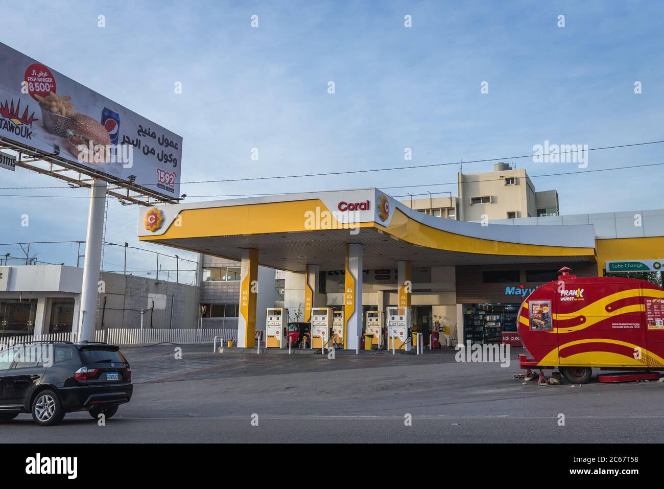 Coral Petrol Station in Zouq Mosbeh town in the Keserwan District of