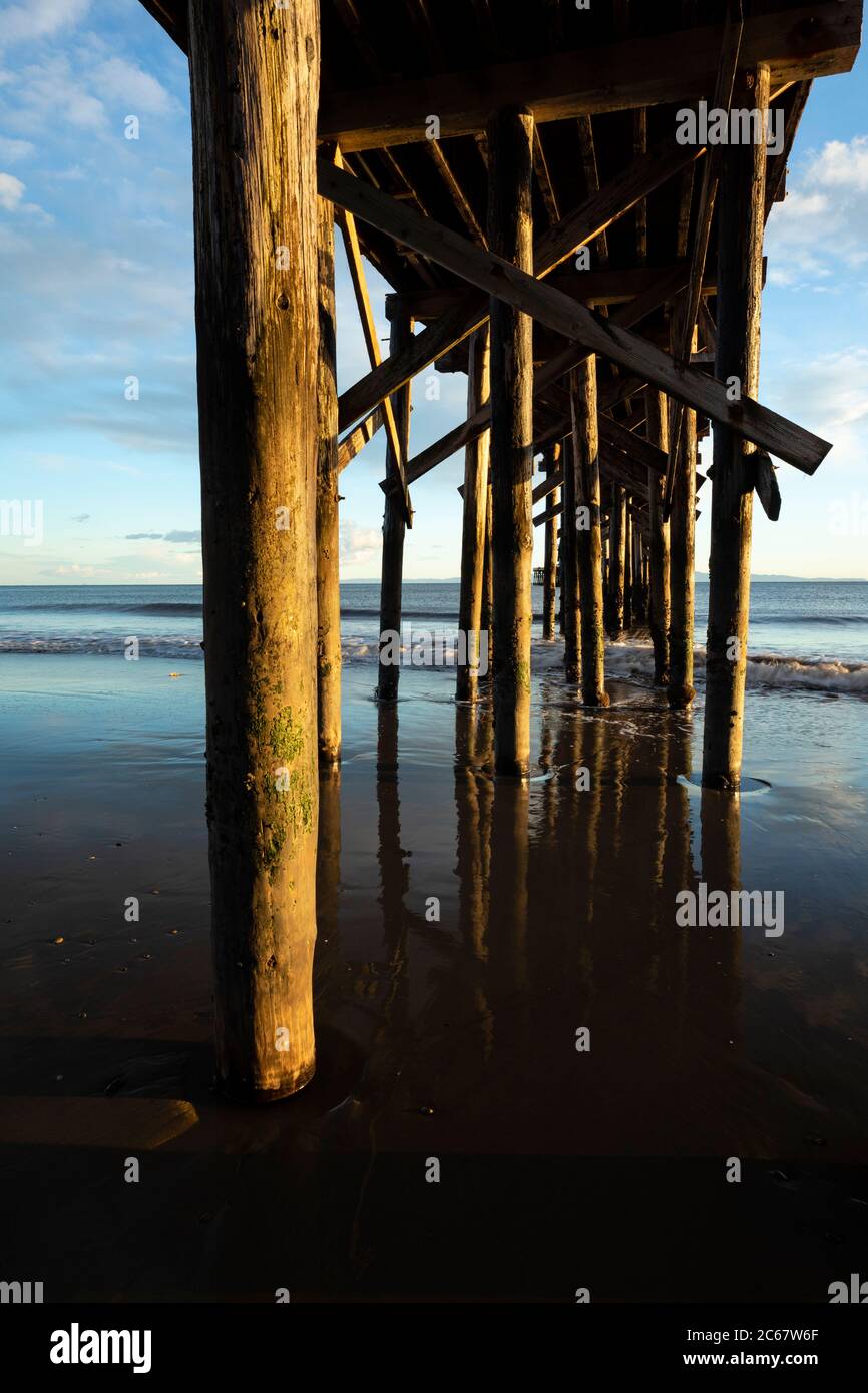 Underside of Goleta Beach Pier, California, USA Stock Photo