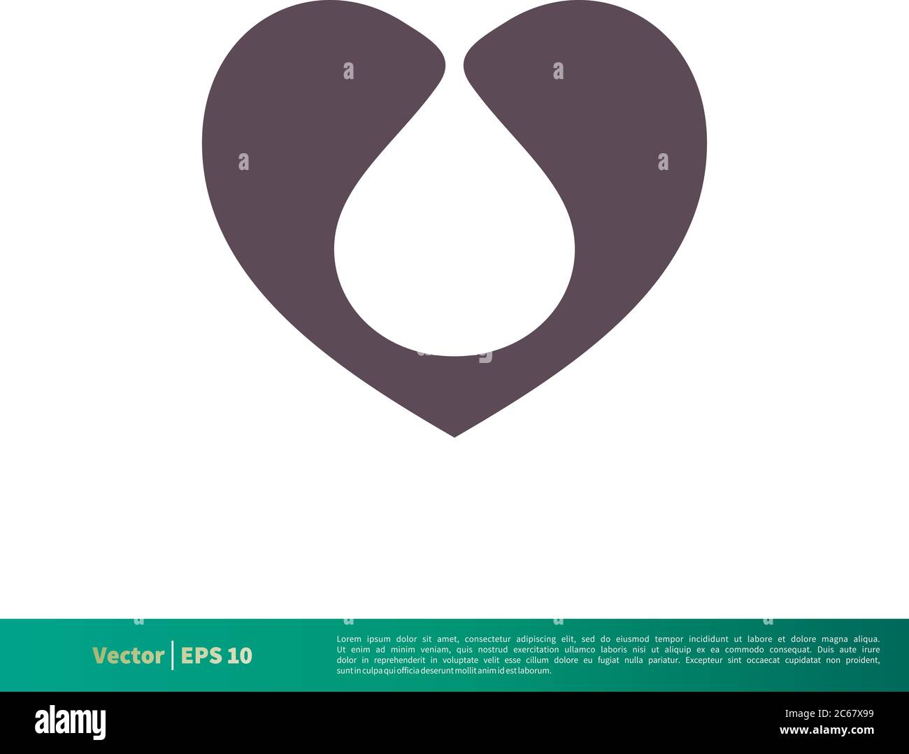 Love Heart Icon Vector Logo Template Illustration Design. Editable ...