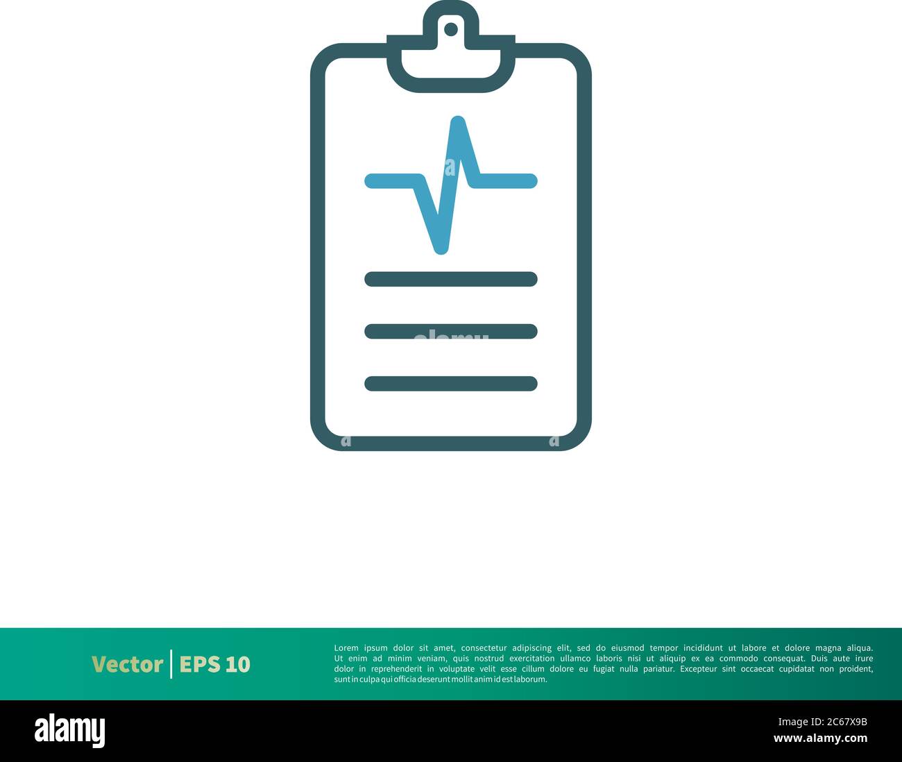 Clipboard Form, Medical Document, Healthcare Icon Vector Logo Template