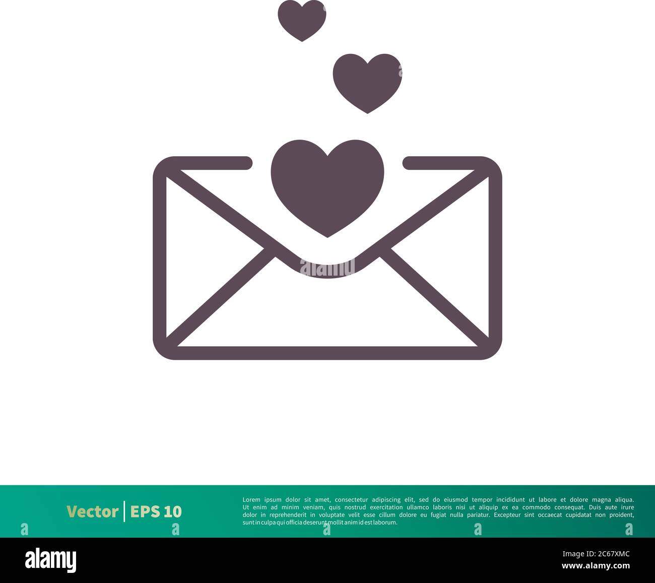 Love Letter Icon Vector Logo Template Illustration Design. Editable Vector EPS 10. Stock Vector