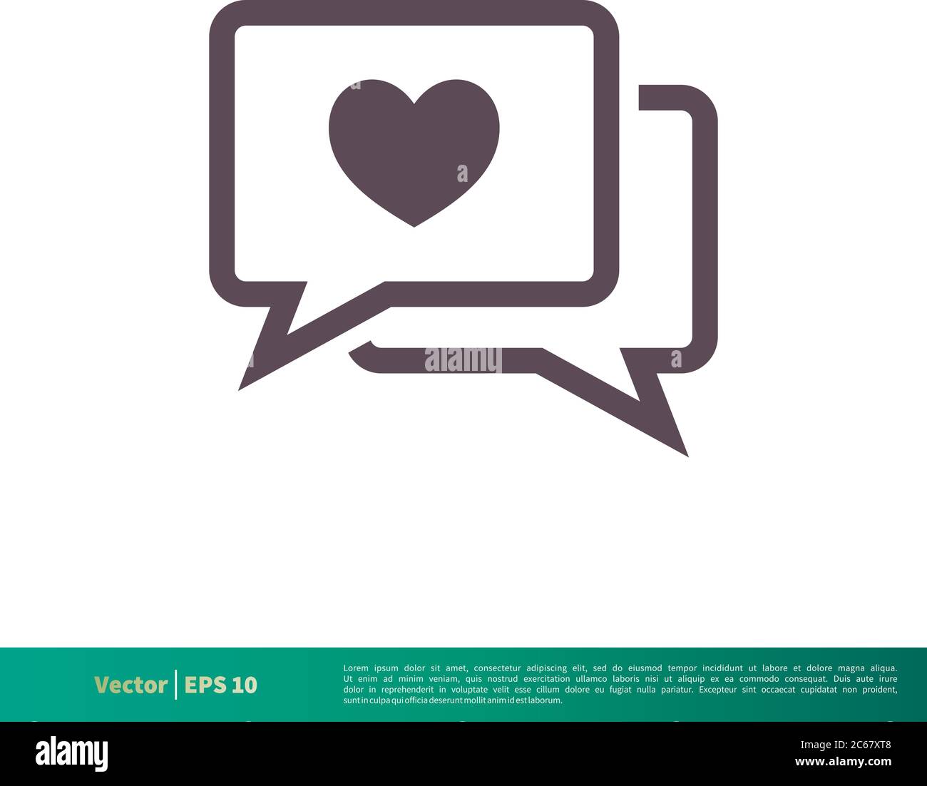 Love Chat Icon Vector Logo Template Illustration Design. Editable Vector EPS 10. Stock Vector