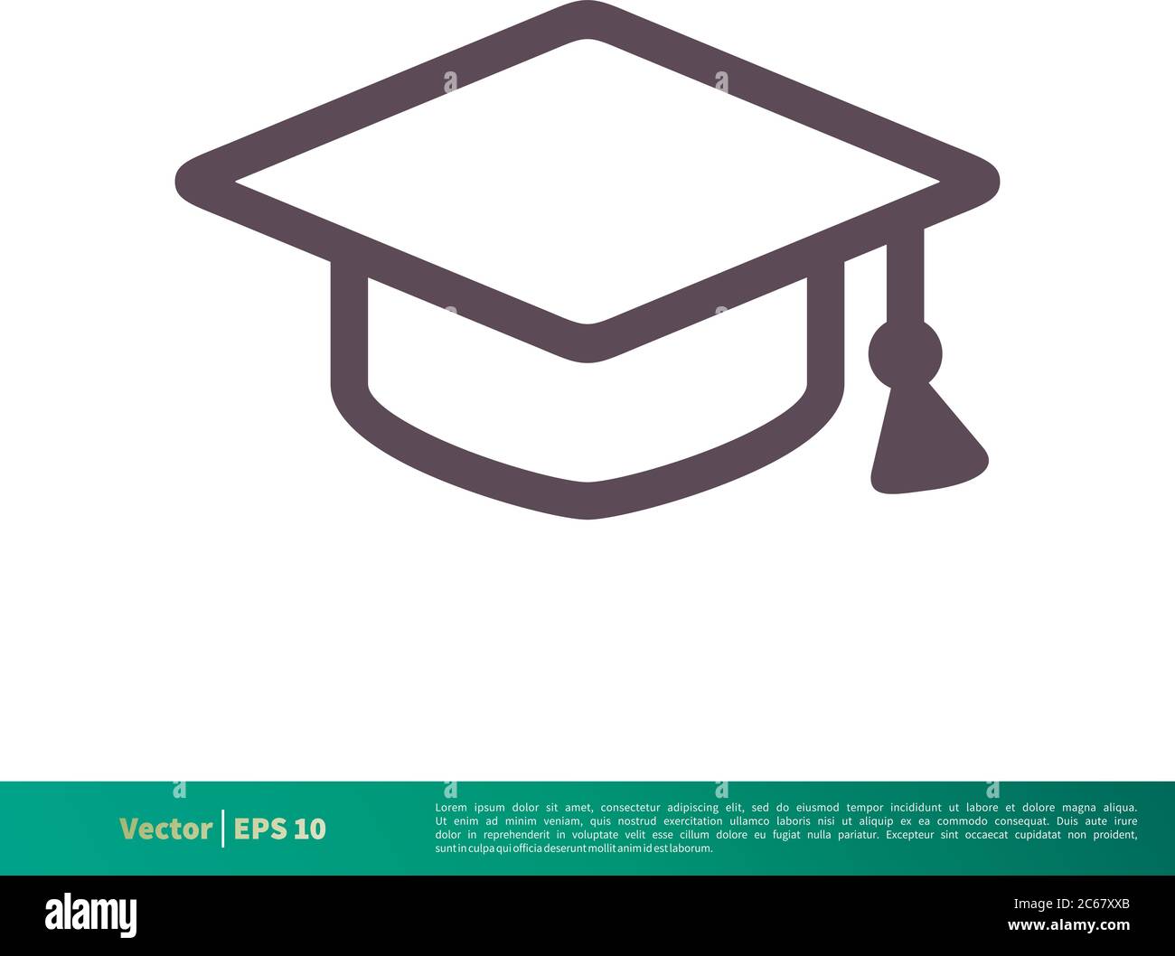 Graduate Hat Education Icon Vector Logo Template Illustration Design. Editable Vector EPS 10. Stock Vector