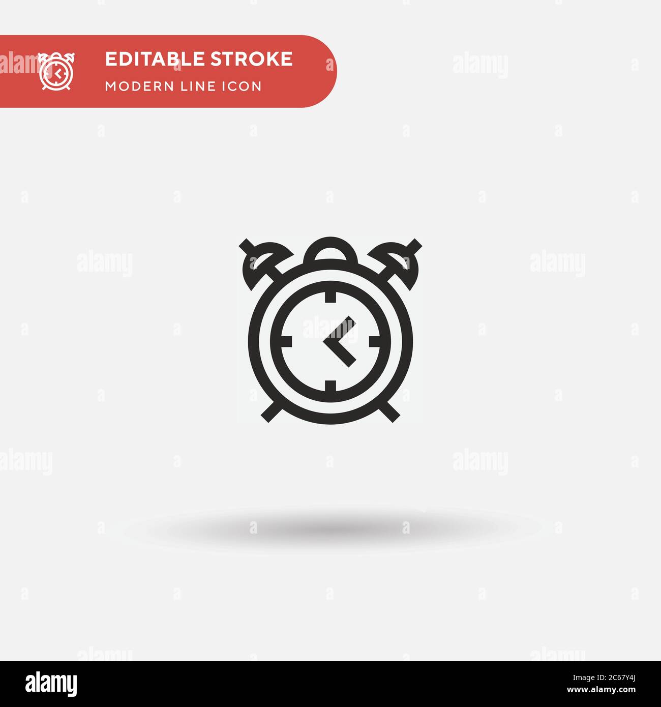 Alarm Clock Simple vector icon. Illustration symbol design template for ...