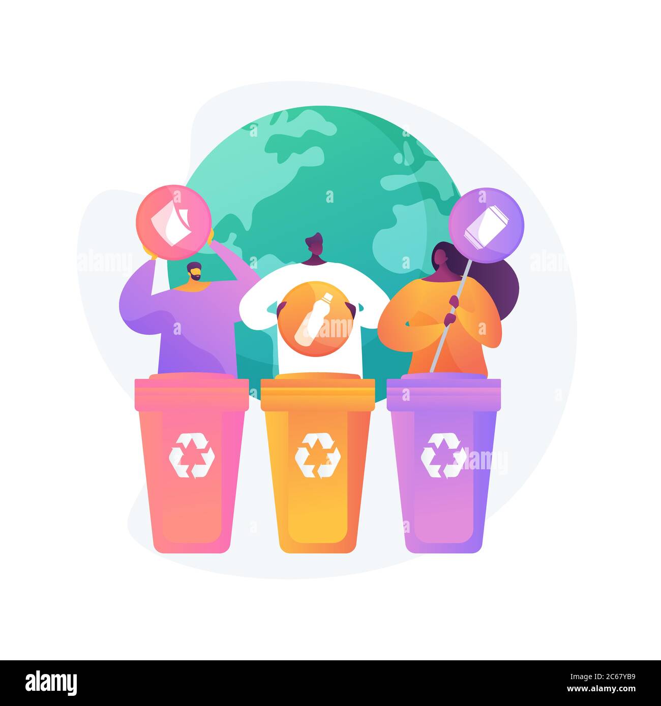 Waste sorting vector concept metaphor Stock Vector