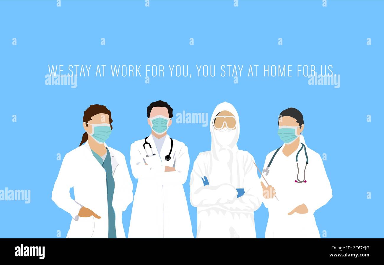 International Nurses Day poster showing a team of healthcare workers in ...