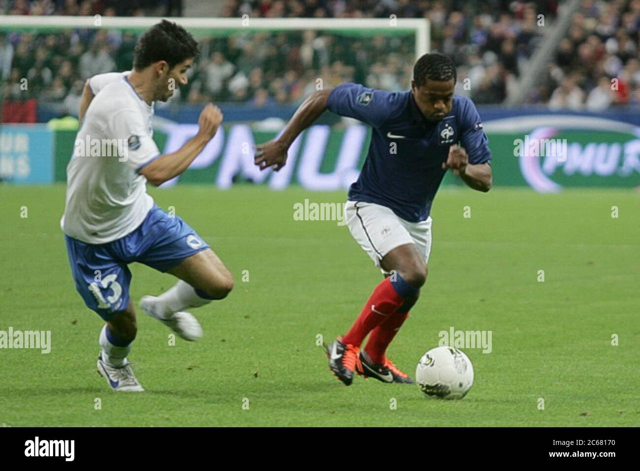 Patrice Evra During the Qualification EURO 2012  , France - Bosnie -  on Octocber 11, 2011 in Stade de France, Paris - Photo Laurent Lairys / DPPI Stock Photo