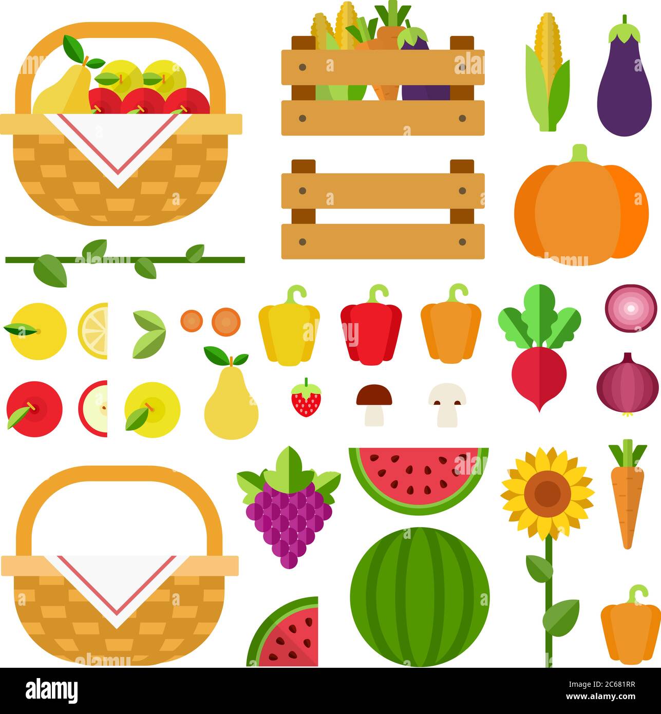 Set of Summer Products icons flat vector Stock Vector Image & Art - Alamy