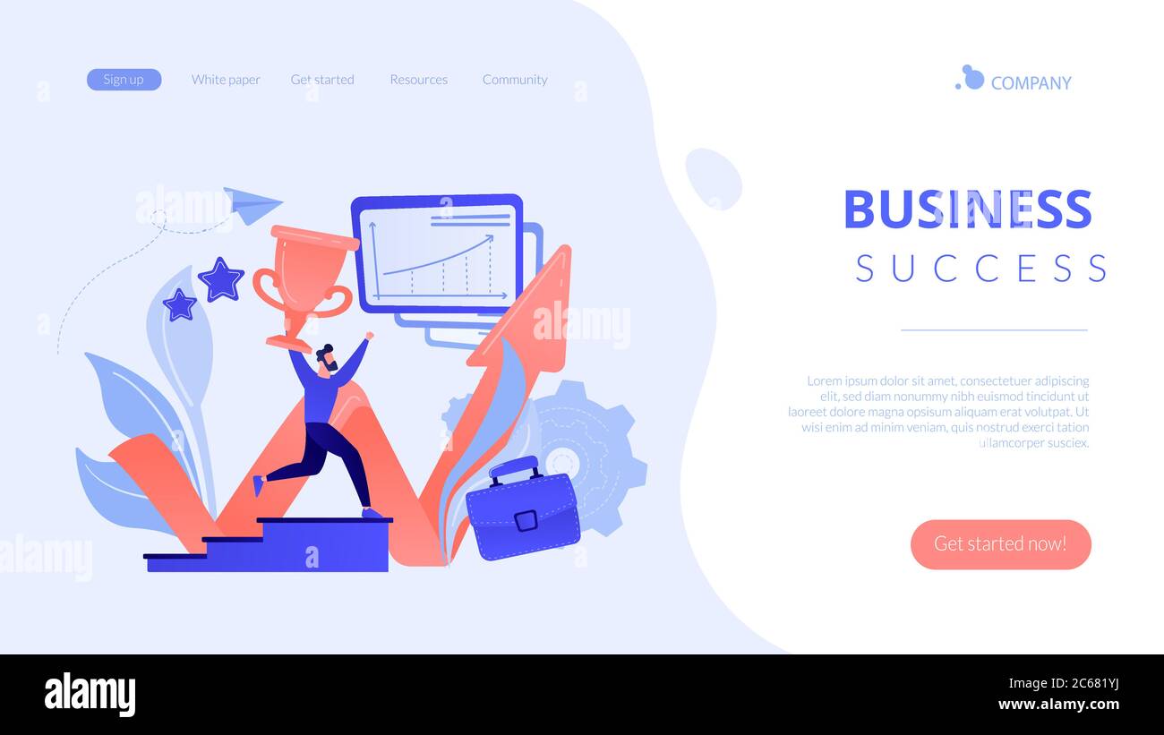 Business success concept landing page Stock Vector Image & Art - Alamy