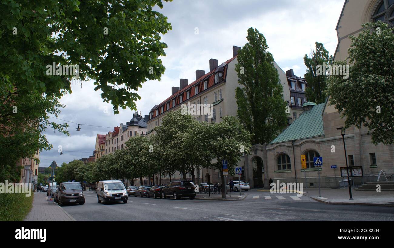 The stunning architecture of Stockholm and its suburbs. Homes and nature are perfectly combined here. Stock Photo