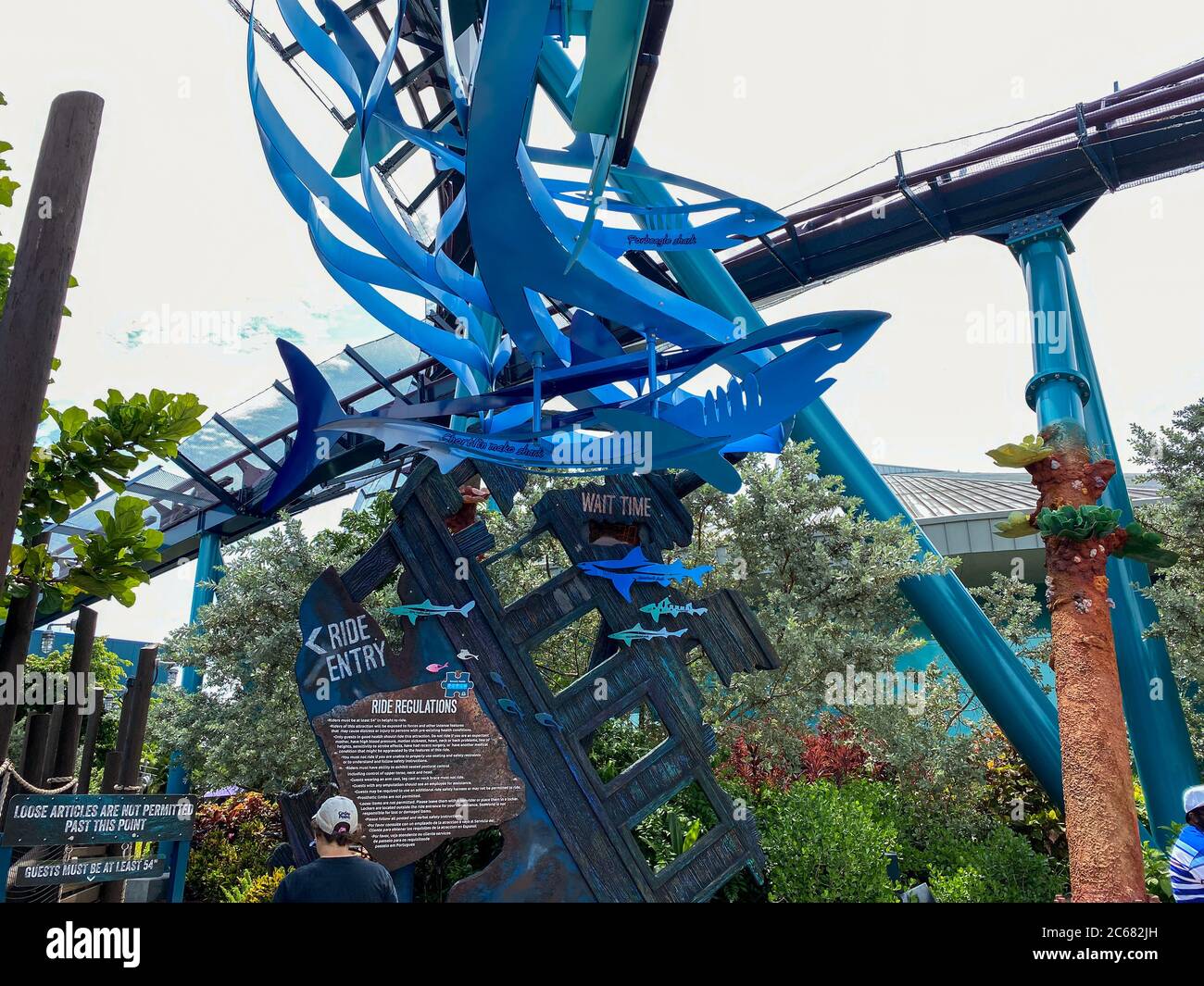 Orlando, FL/USA-7/3/20: The entrance to the Mako rollercoaster ride at ...