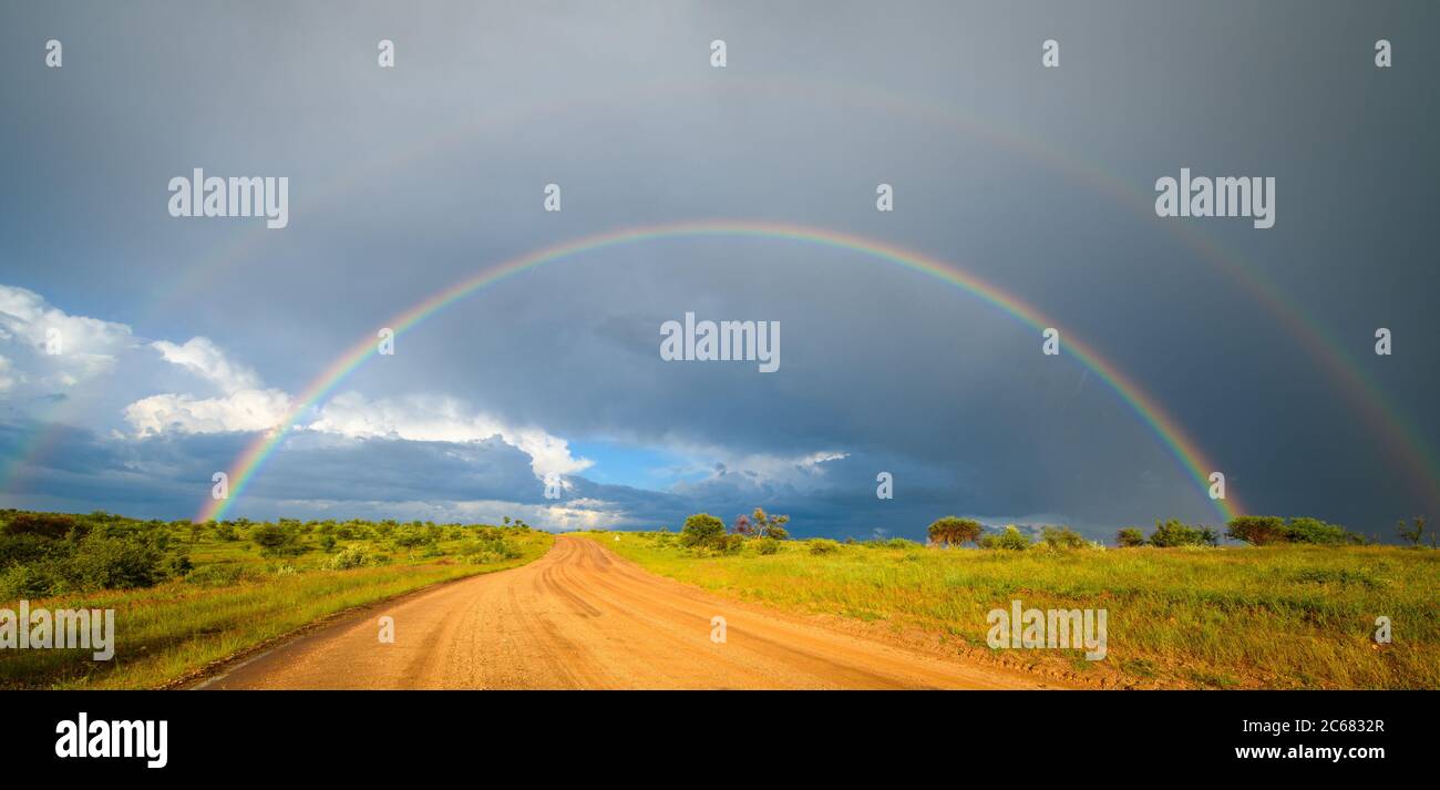 Rainbow in Namibia Stock Photo Alamy