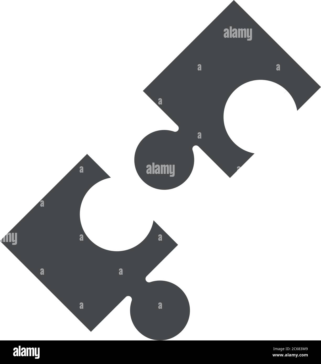 puzzle jigsaw pieces metaphor line style icon vector illustration Stock