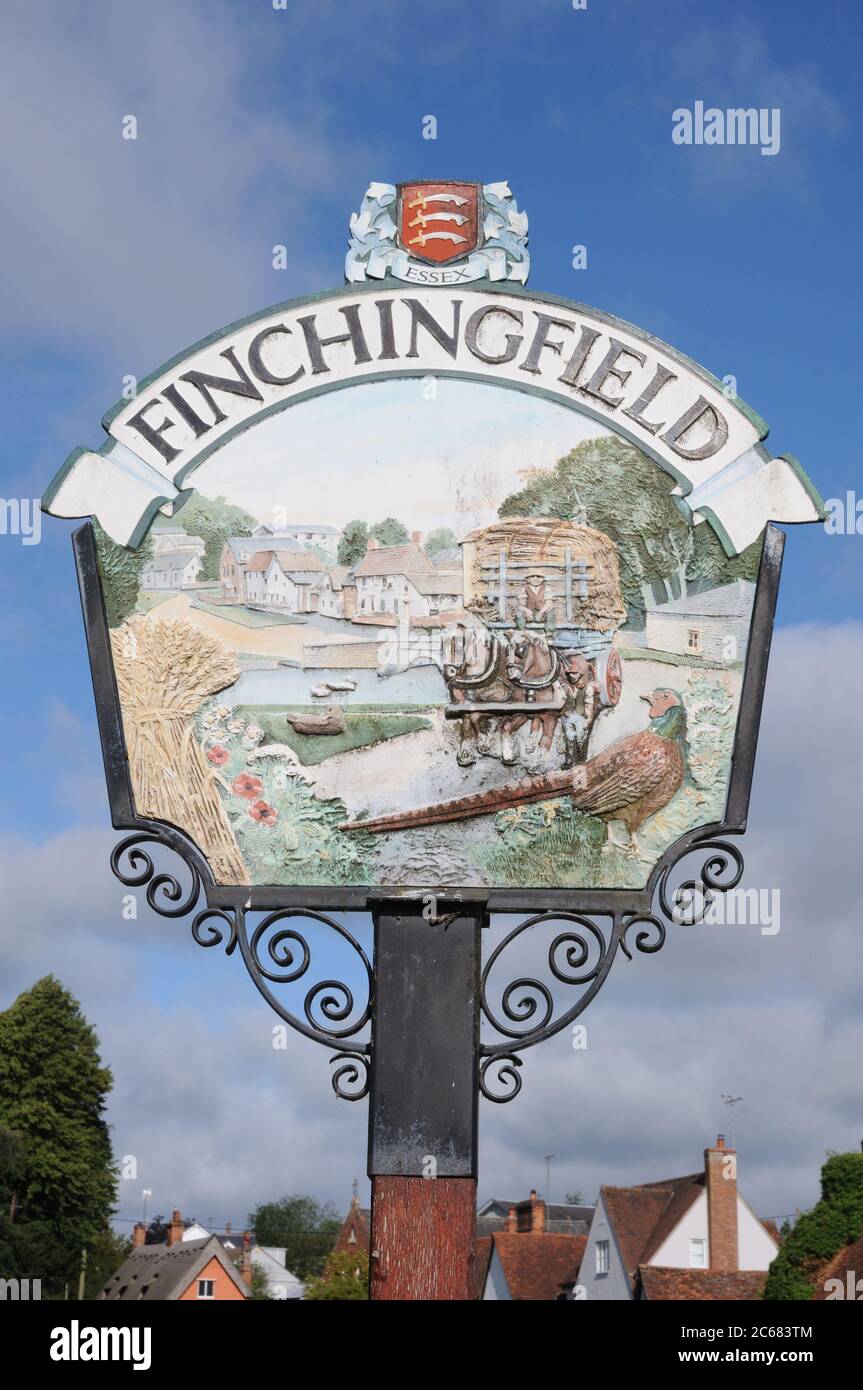 Village sign, Finchingfield, Essex Stock Photo - Alamy