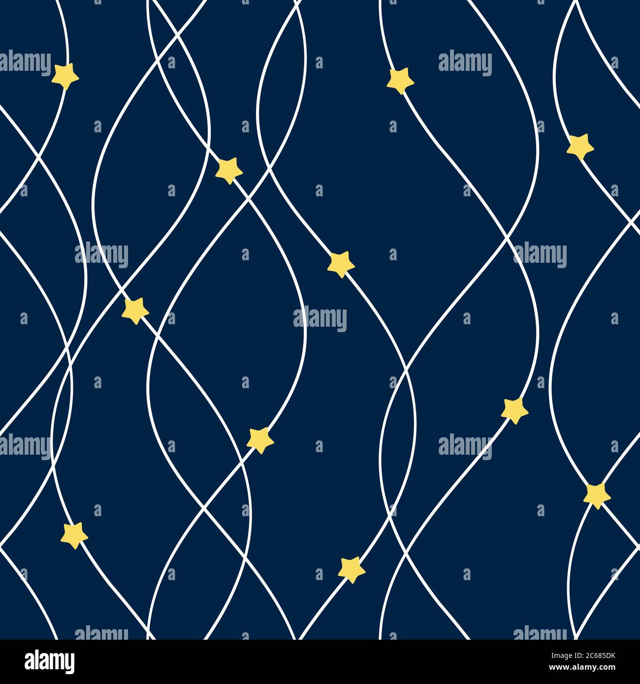 Abstract Night Seamless Pattern Background with Stars. Vector Illustration Stock Vector