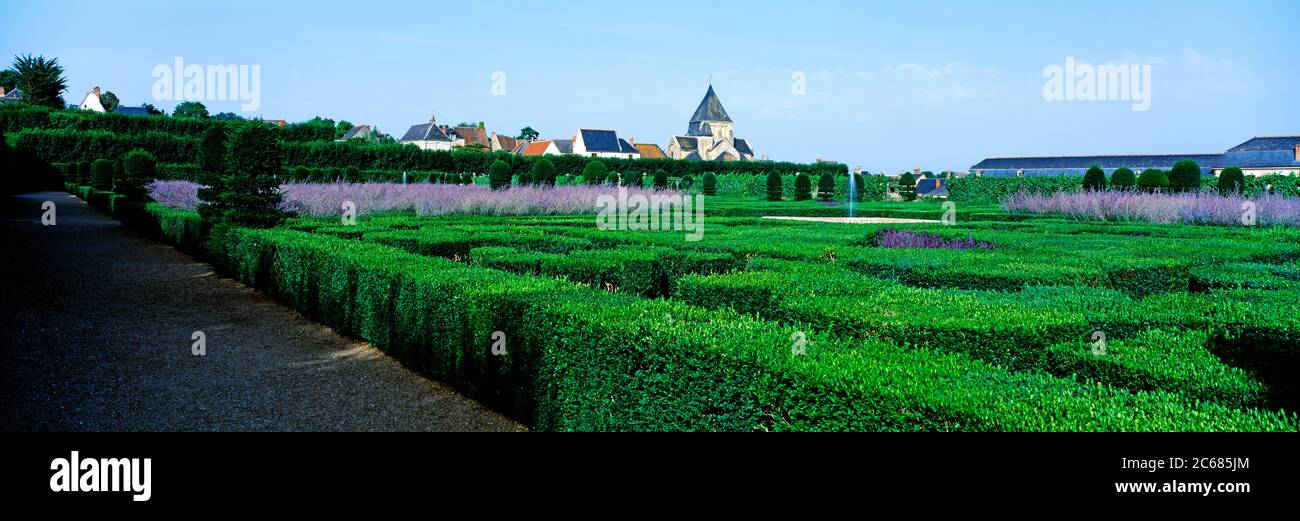 Garden of the Chateau de Villandry, Villandry, Indre-et-Loire, France Stock Photo