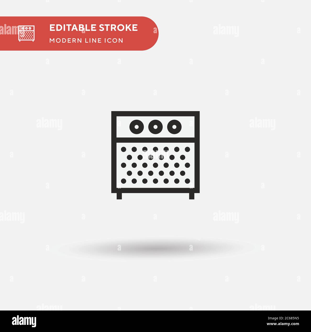 Amplifier Simple vector icon. Illustration symbol design template for web mobile UI element. Perfect color modern pictogram on editable stroke. Amplifier icons for your business project Stock Vector