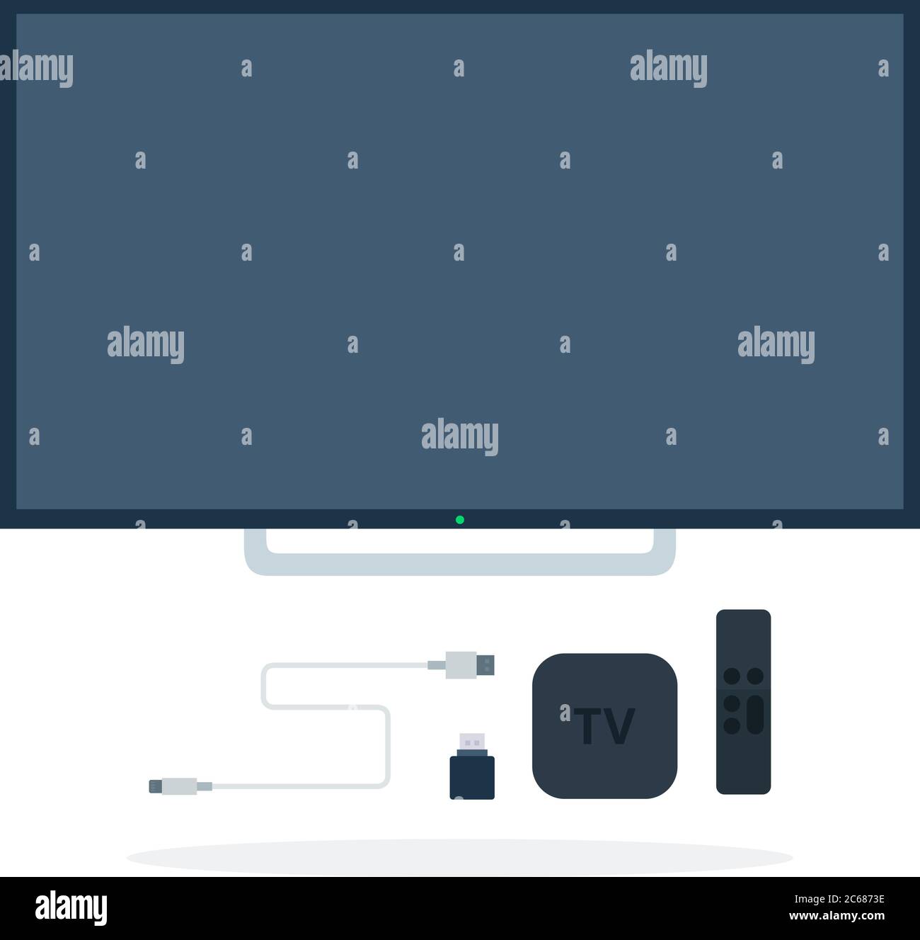 LCD TV with Settop box, remote control, flash drive and USB cable