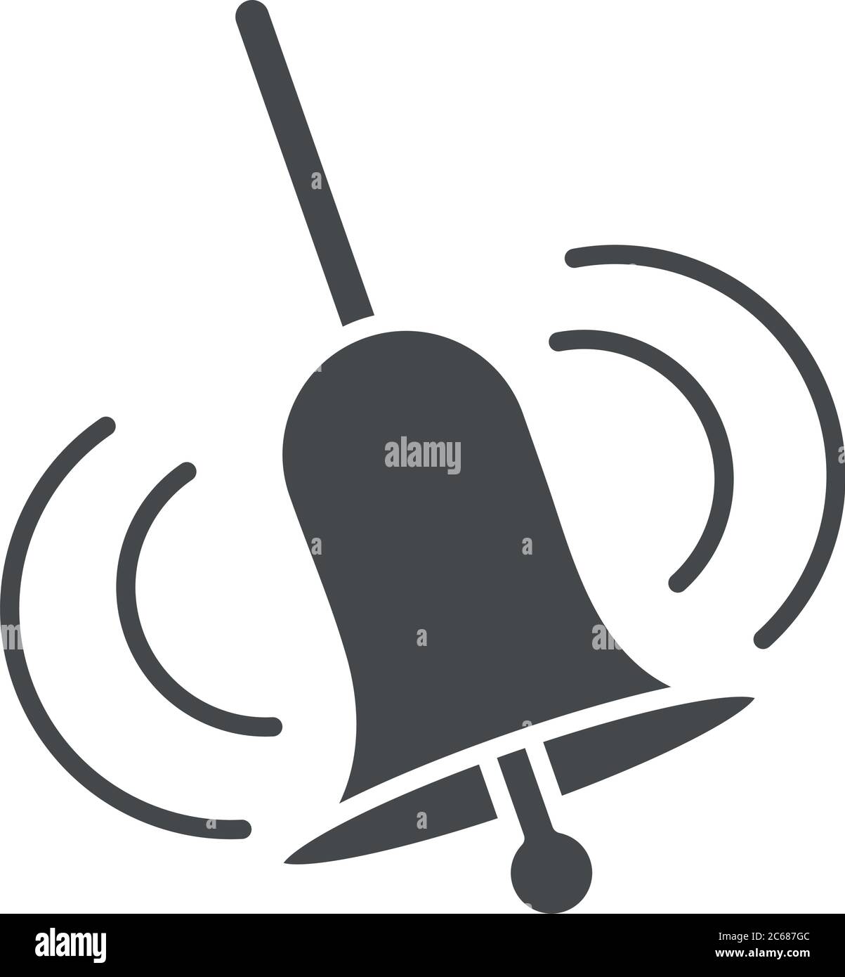 bell sound alert alarm silhouette style icon vector illustration Stock