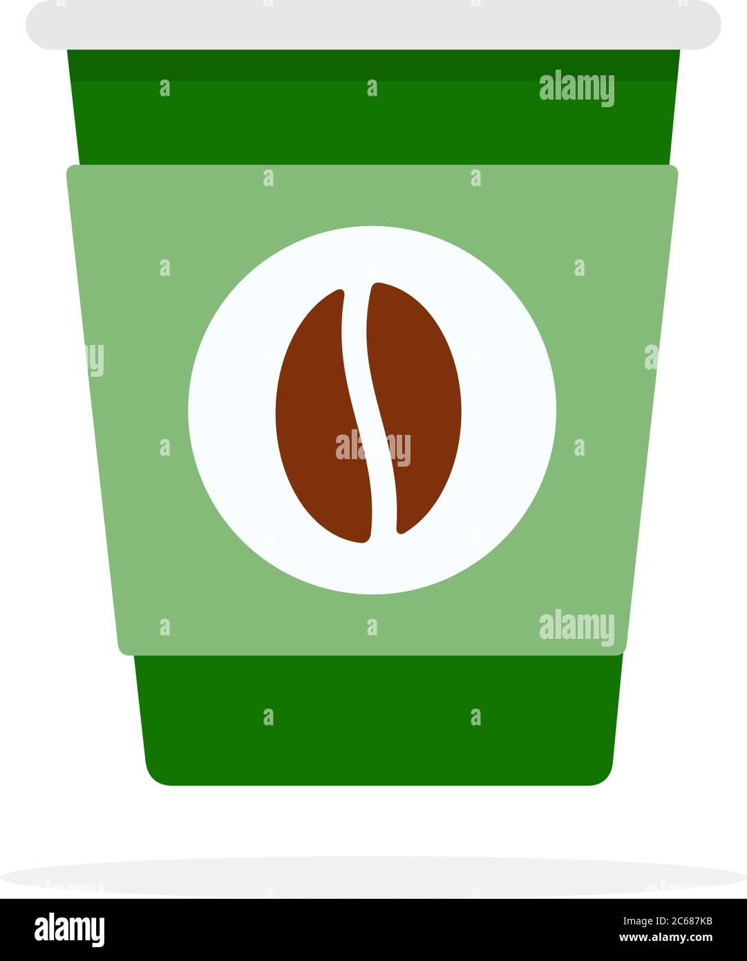 Green paper coffee cup with coffee bean print vector flat isolated Stock Vector Image & Art Alamy