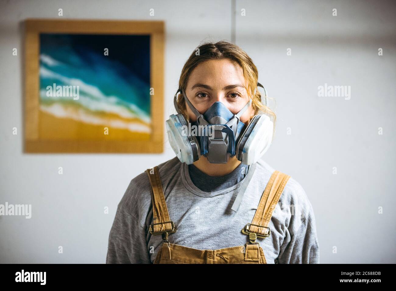 Female in respirator gas mask hi-res stock photography and images - Alamy