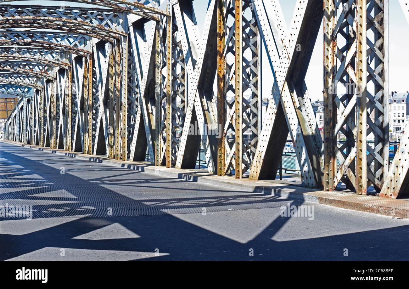 Swing Bridge, Dieppe, Normandy, France Stock Photo