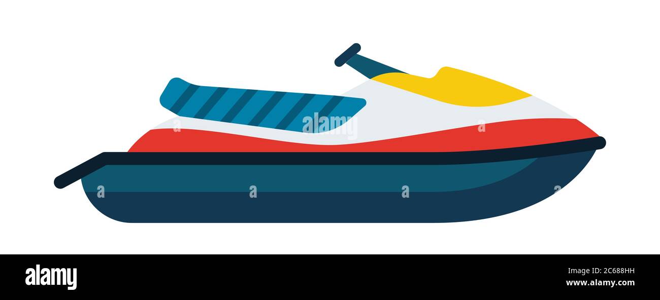 Water scooter Boats types vector icon flat isolated. Stock Vector