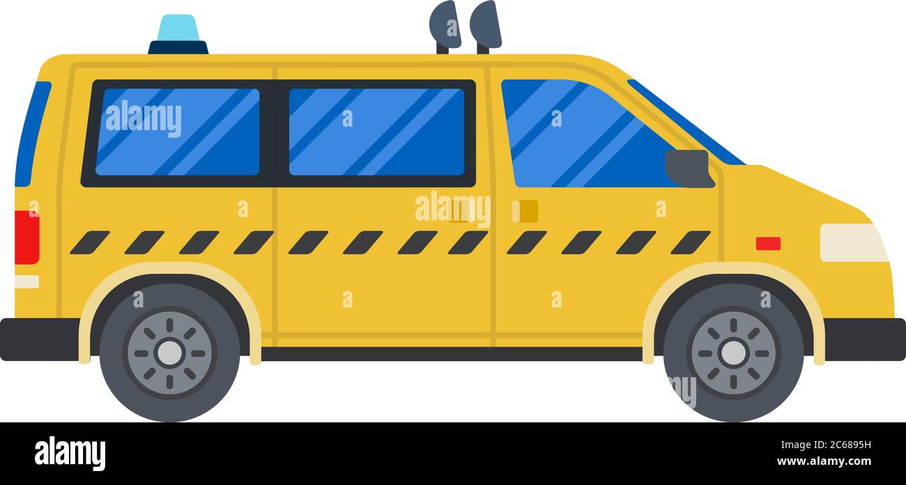 Taxi car vector flat design isolated object on white background. Stock Vector