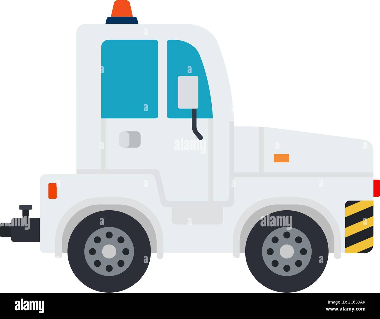 Airport tractor vector flat material design isolated object on white background. Stock Vector