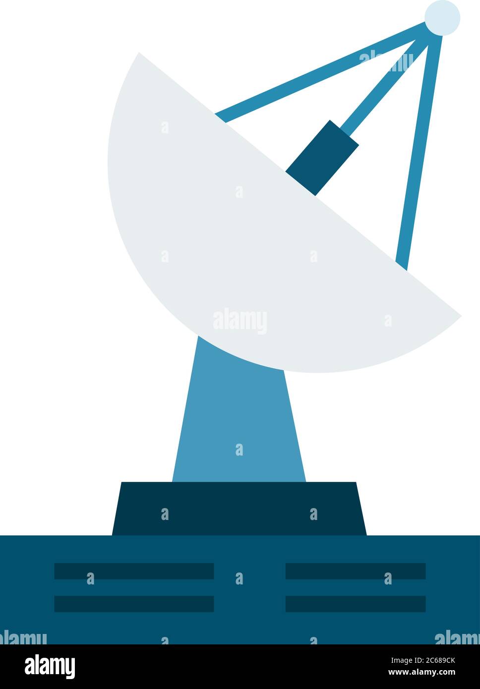 Satellite station vector flat material design isolated object on white background. Stock Vector