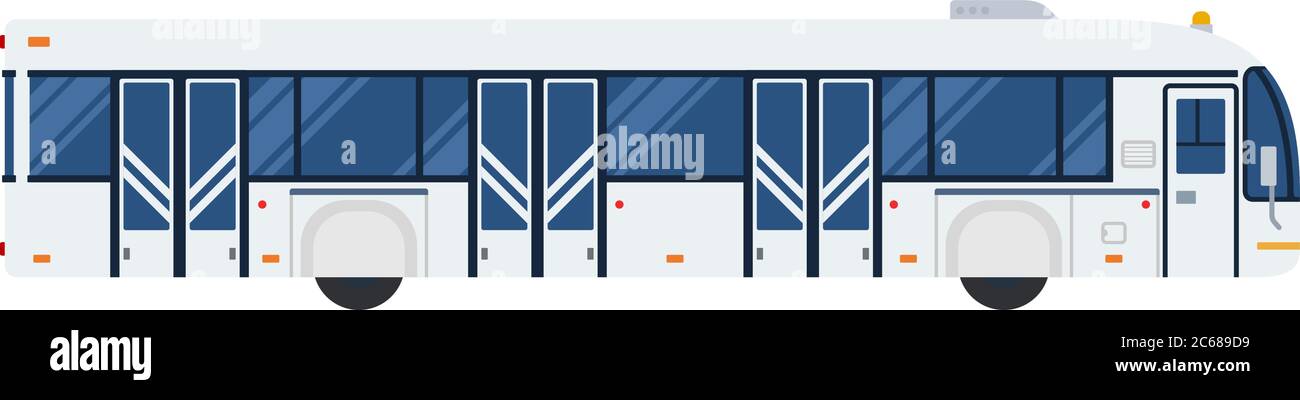 Airport bus vector flat design isolated object on white background ...